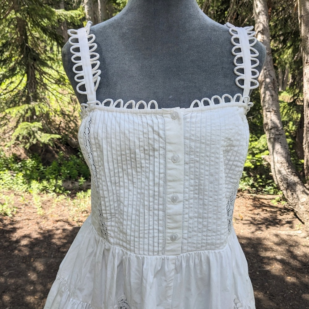 Forever That Girl Adrianna Lace Romper L White Wide Bloomer Shorts Boho Smocked - Picture 6 of 16